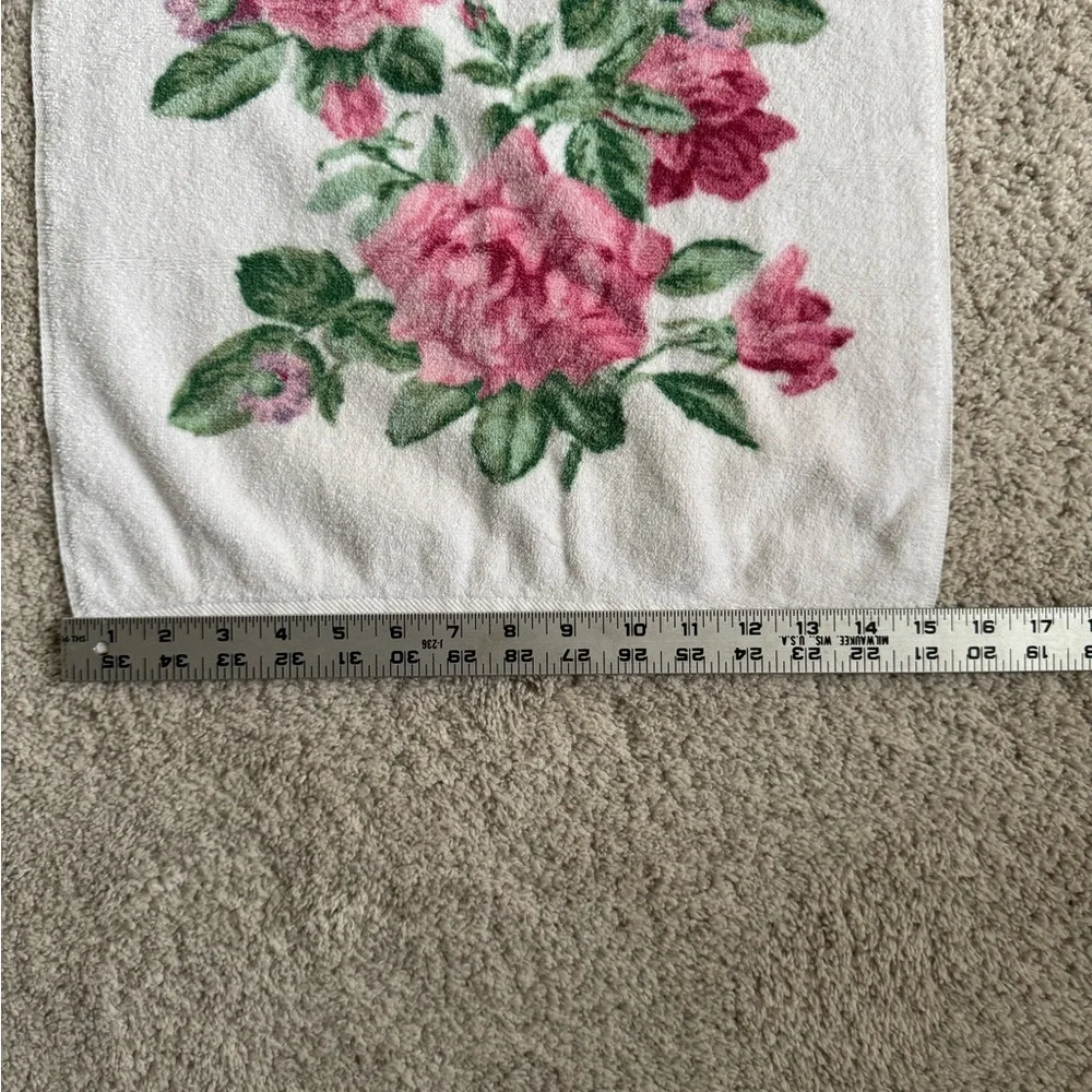 Vintage Martex Liberty of London Pink and Green Floral Set of Towels